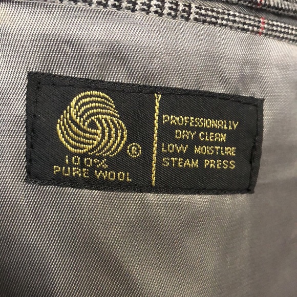 Bellamin sport coat Men's 40R houndstooth plaid gray red wool blazer suit coat - Picture 13 of 14